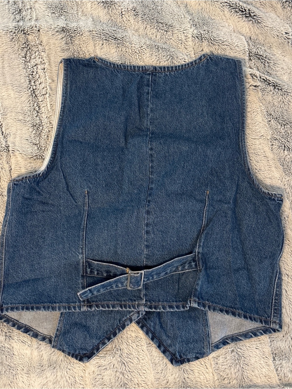 Denim Button Front Vest - Classic Blue - Picture 2 of 2